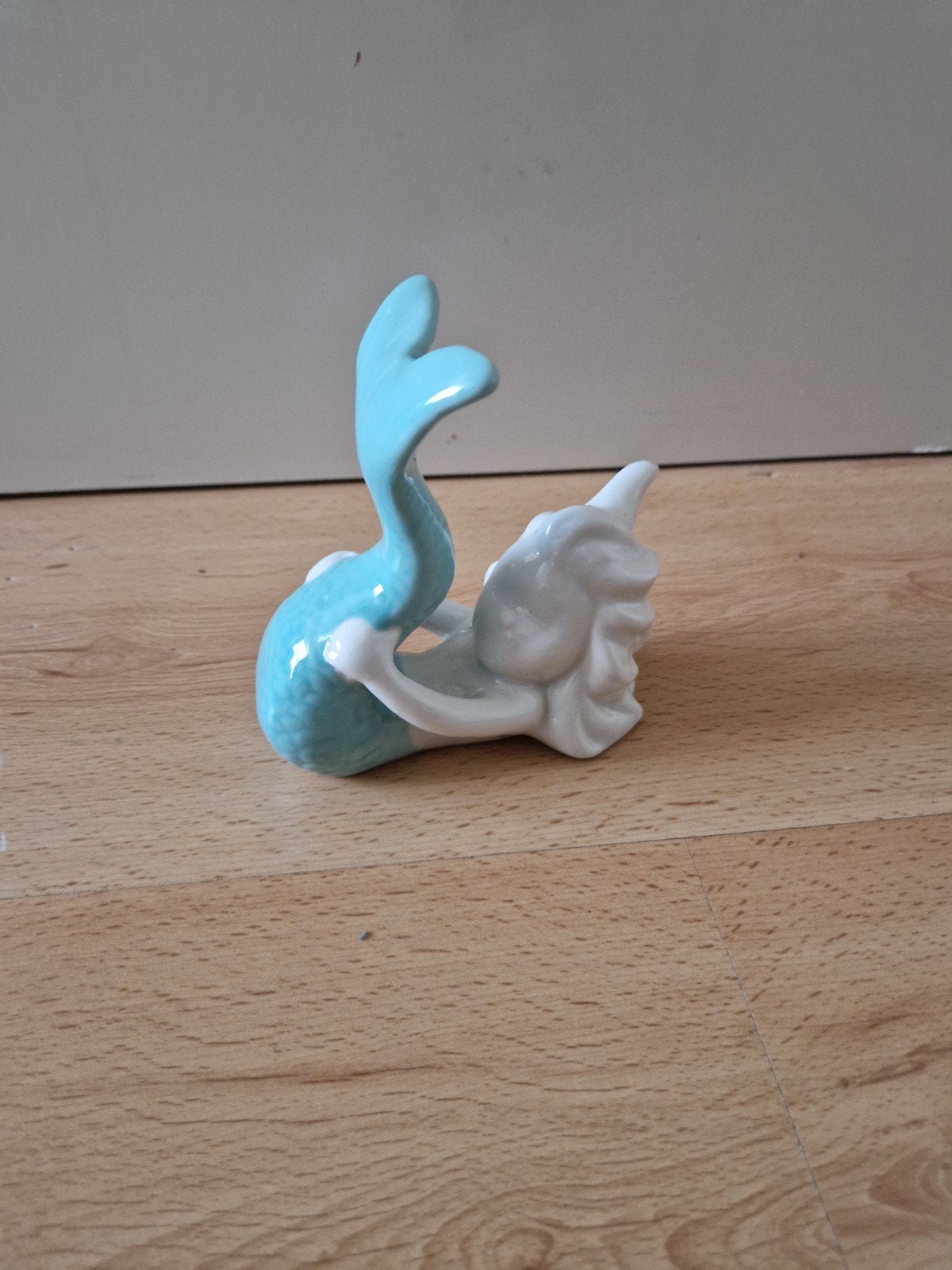 zeemeermin beeld beeldje boekensteun blauw mermaid zee, Ophalen of Verzenden, Zo goed als nieuw, Mens