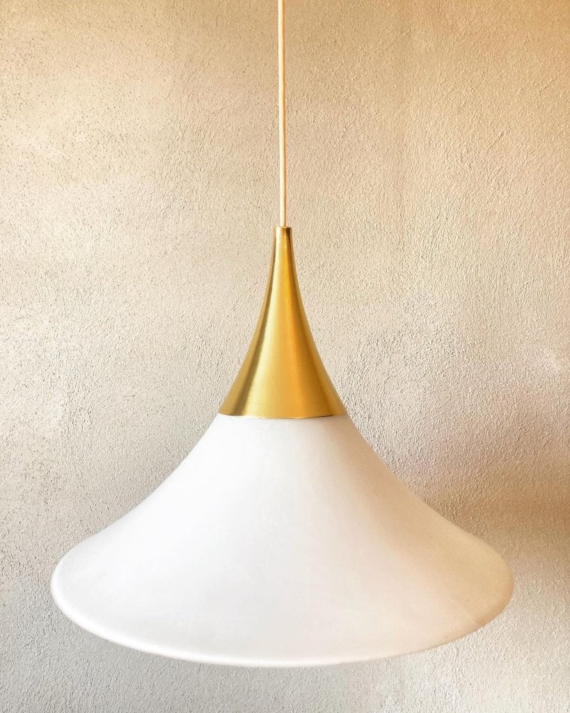 Vintage Glashütte Limburg lamp, Gebruikt, Mid century modern, Niet ingevuld, Glas