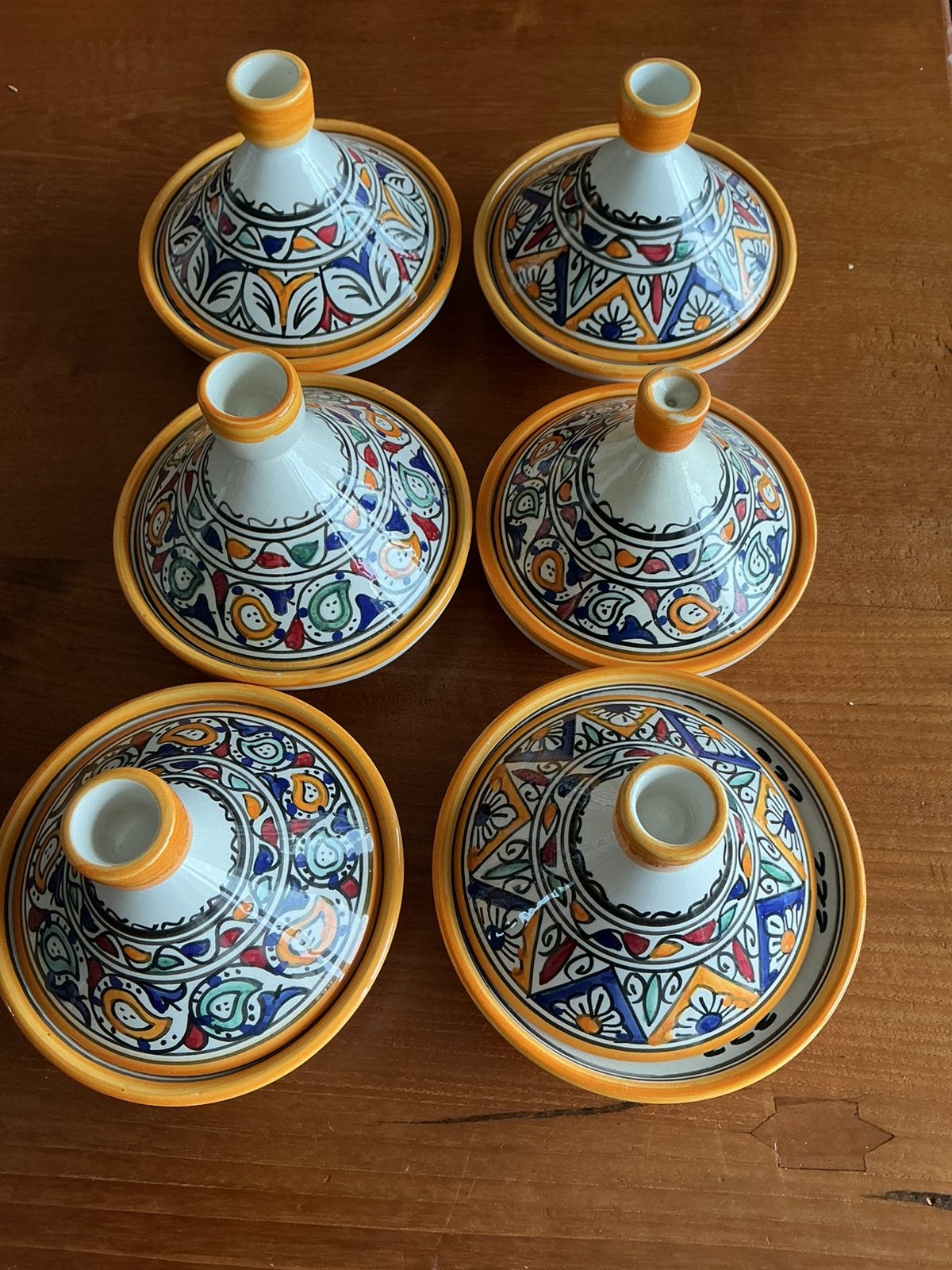 6 ongebruikte gedecoreerde tajines, Antiek en Kunst, Ophalen