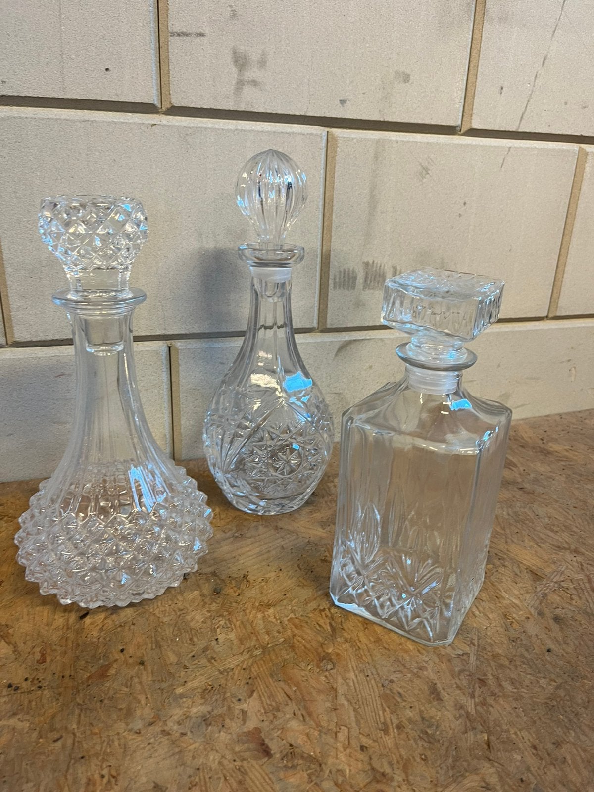 Ouderwetse glazen karaffen leuk voor op tafel, Ophalen of Verzenden, Zo goed als nieuw, Overige typen