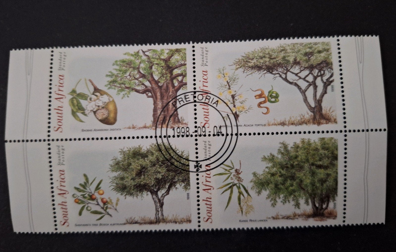 1998 ZUID-AFRIKA  - serie bomen- gestempeld, Postzegels en Munten, Ophalen of Verzenden, Zuid-Afrika, Gestempeld