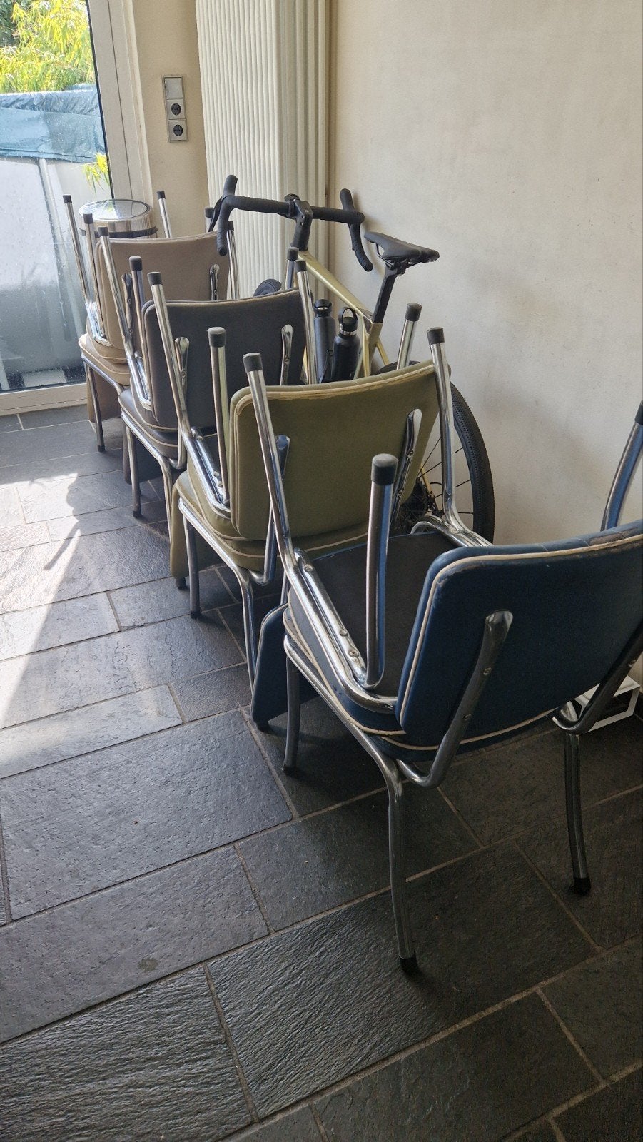 8 American Style Eetkamerstoelen - Opknappers, Ophalen, Gebruikt, Overige kleuren, Sixties