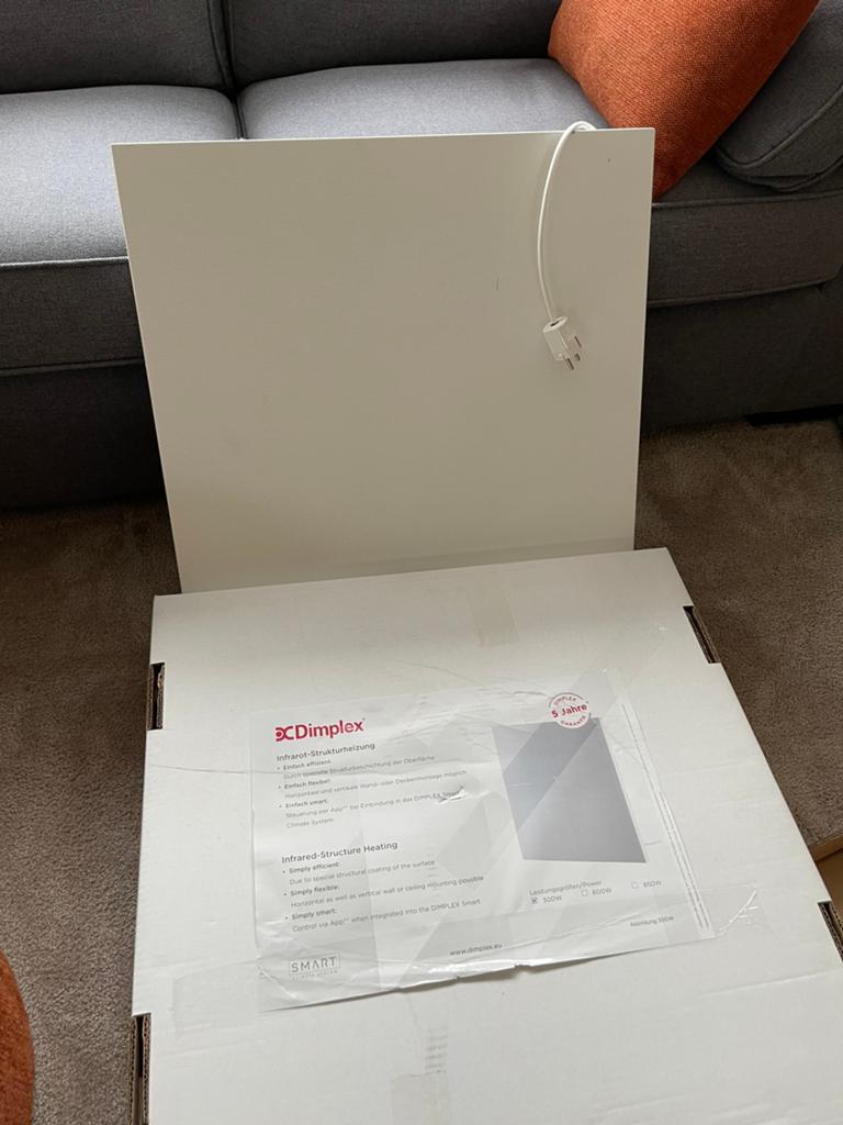 Dimplex infraroodpaneel 300W, elektrische verwarming Nieuw, 30 tot 80 cm, Radiator, Nieuw, Minder dan 60 cm
