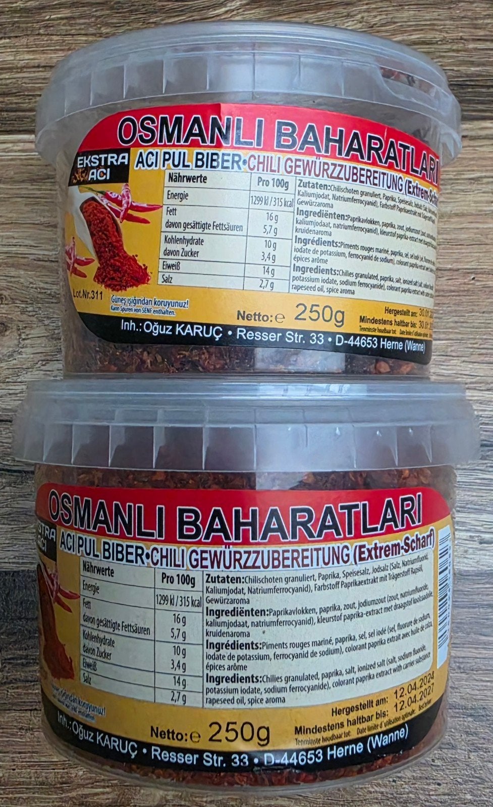 2 Potten Osmanli Baharatlari Extra Aci Pul Biber, Ophalen of Verzenden, Nieuw