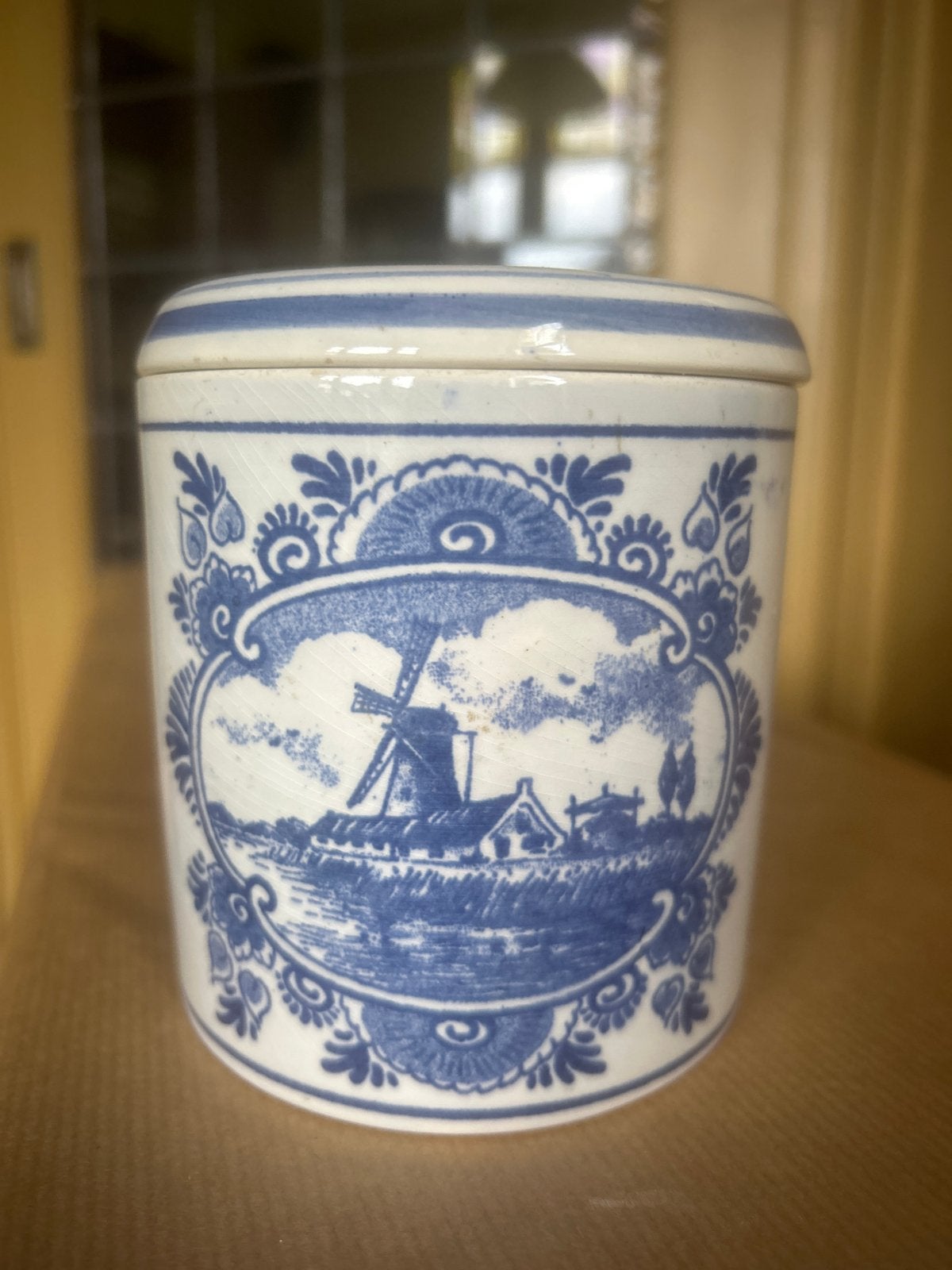 Vintage Goudse Stroopwafels Delfts Blauw Pot, Ophalen of Verzenden