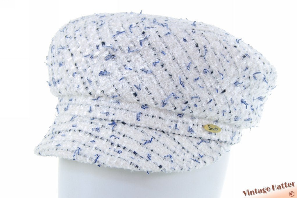 Damespet Bronté Ella wit met blauwe accenten 58-59 nieuw, Nieuw, Ophalen of Verzenden, Pet, Bronté Amsterdam - Ella