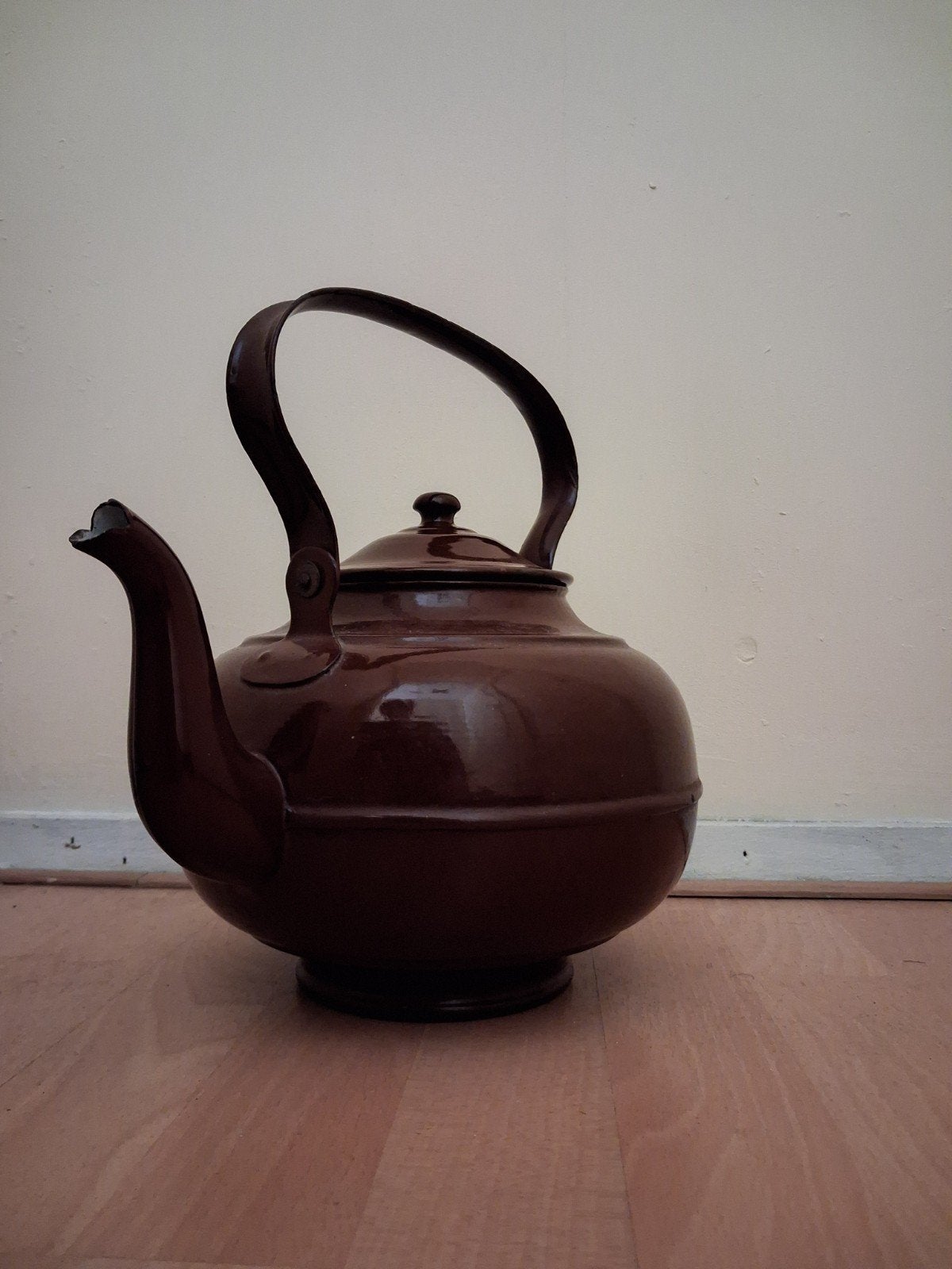 Vintage geëmailleerde theepot - 29 cm hoog, Ophalen of Verzenden