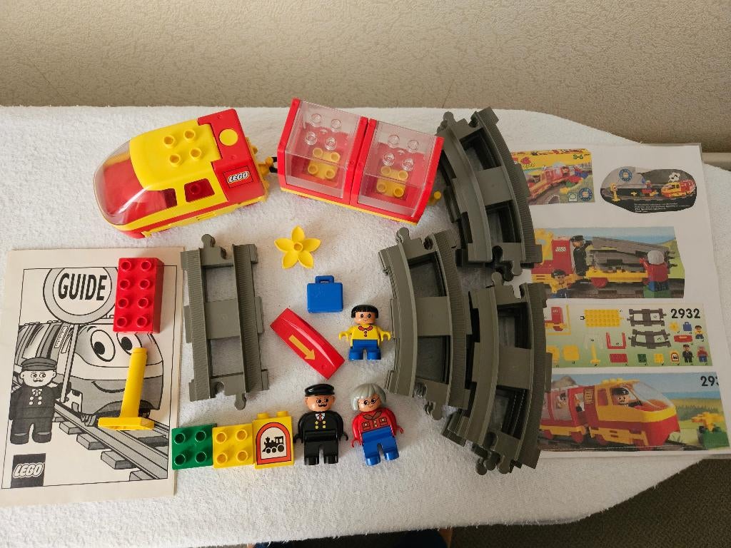 Lego Duplo 2932 complete trein met rails, Overige thema's, Ophalen of Verzenden, Zo goed als nieuw, Compleet
