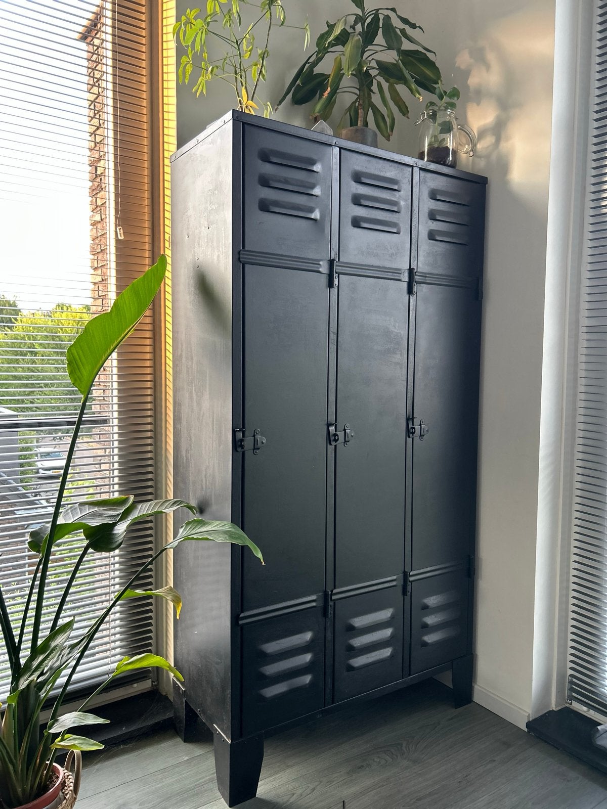 Industriële metalen locker - 92x185x50 cm, Ophalen, Gebruikt