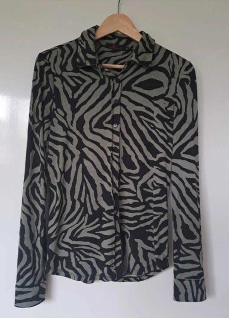 Blouse met zebraprint, maat M, Maat 38/40 (M), Meerkleurig, Ophalen of Verzenden, Savini Italy