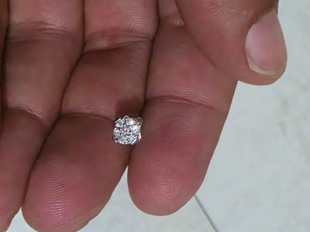 18 karaat wit goud enkel oorbel met diamanten, Sieraden, Tassen en Uiterlijk, Antieke sieraden, Verzenden, Goud, Ring