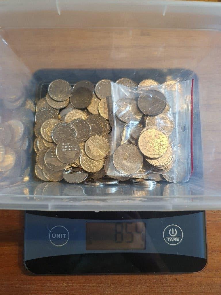 NL Nikkel van voor de Euro, ca. 2,3 kilo! Guldens&Knaken, Ophalen of Verzenden, Koningin Juliana, 1 gulden