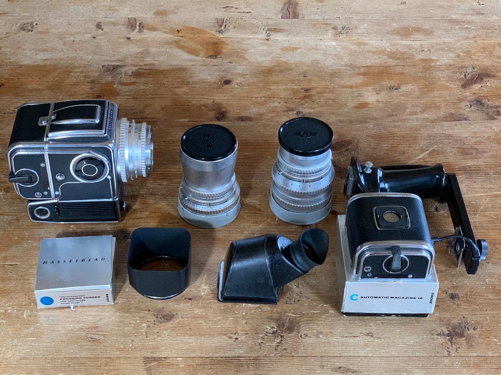 Hasselblad set, Ophalen of Verzenden, Gebruikt, Spiegelreflex, Overige Merken