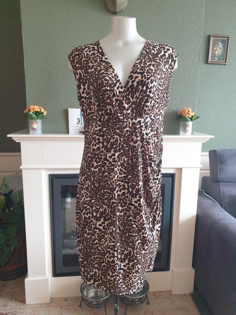 Bodyflirt fantastisch luipaard jurk 40 42 M, Maat 38/40 (M), Bruin, Verzenden, Zo goed als nieuw