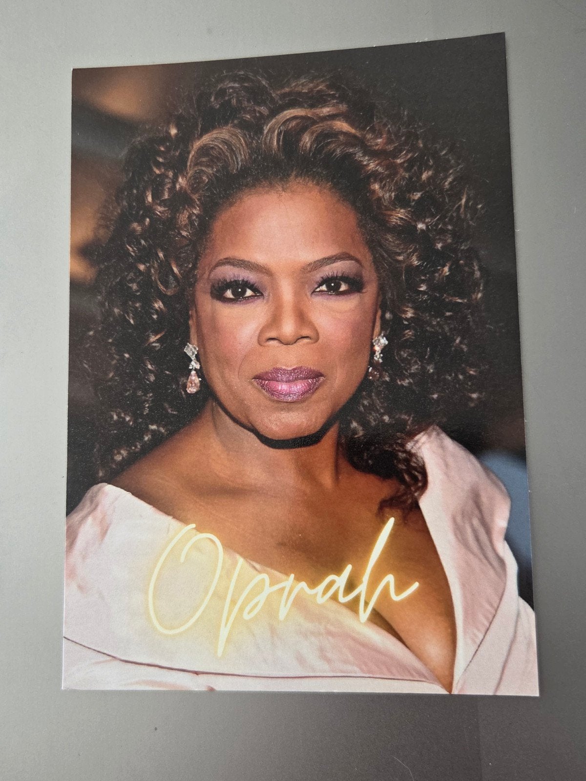 Gesigneerde Fotokaart Oprah Winfrey, Ophalen of Verzenden, Zo goed als nieuw, Overige onderwerpen, Foto
