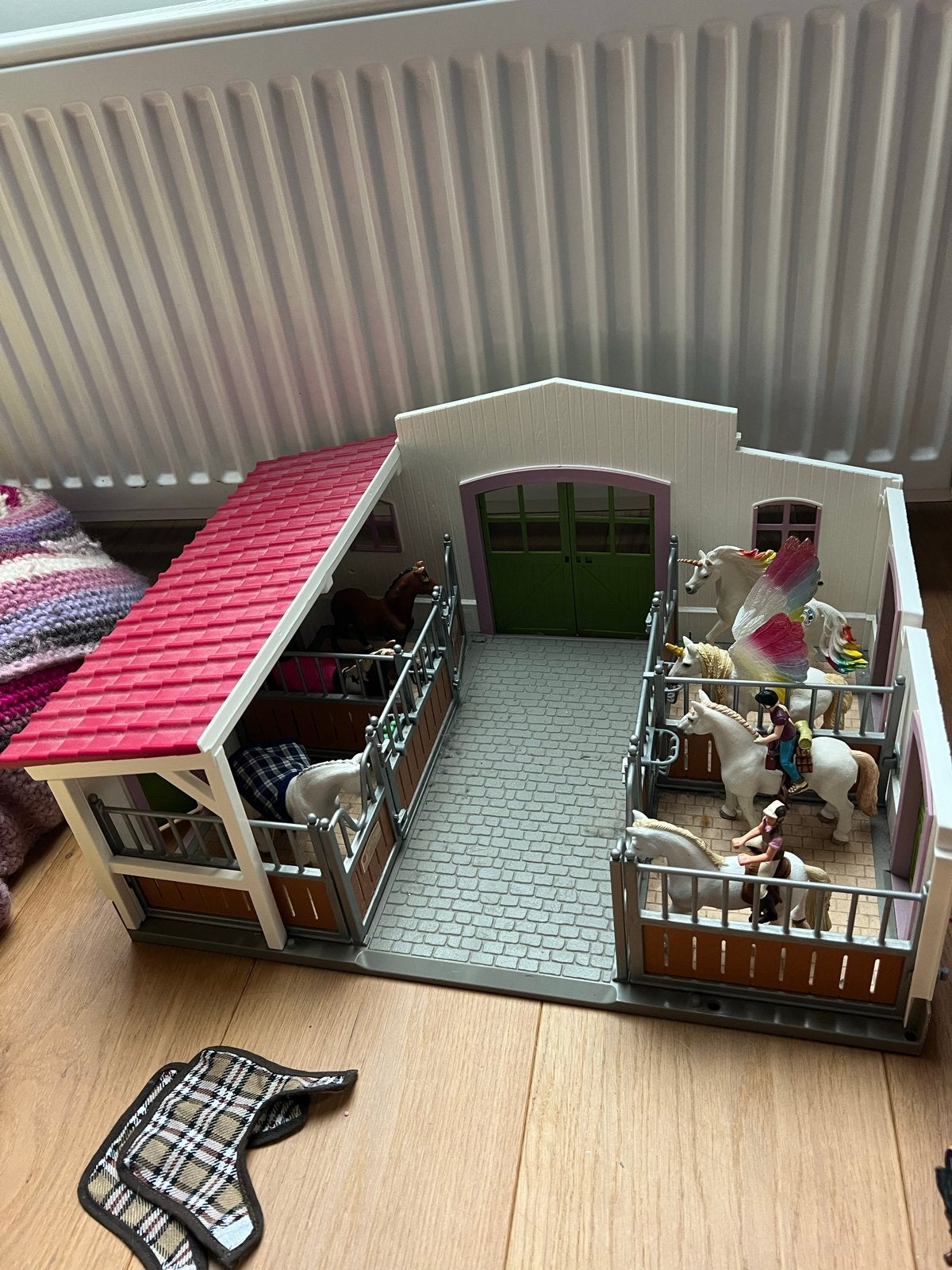 Schleich Manege, Trailer & Grote Collectie Paarden - Goede S, Ophalen, Gebruikt, Jongen of Meisje
