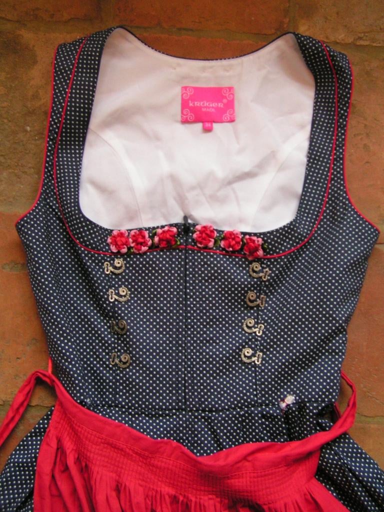 tiroler dirndl jurk schort en blouse maat 34 nr TT 1189, Kleding | Dames, Carnaval, Verzenden, Zo goed als nieuw, Kleding