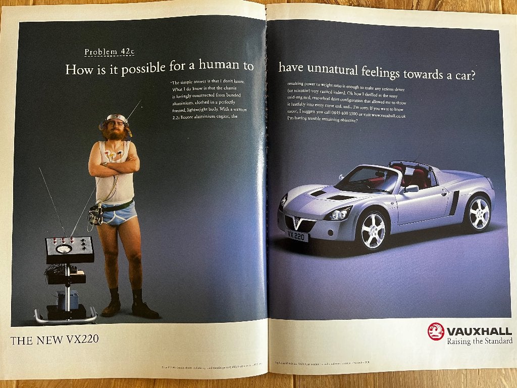 Vauxhall VX220 originele advertentie Opel GT, Ophalen of Verzenden, Gelezen, Opel