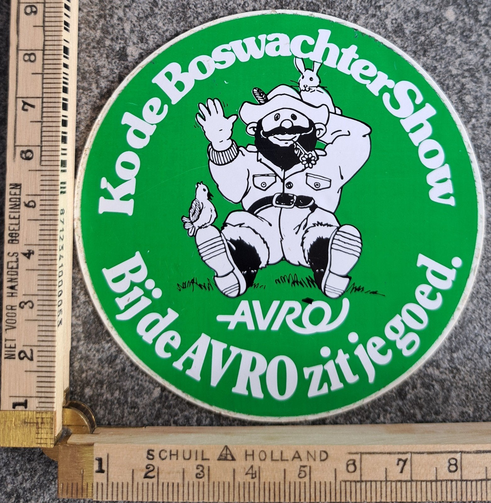 vintage sticker radioprogramma Ko de boswachter show AVRO, Ophalen of Verzenden, Zo goed als nieuw