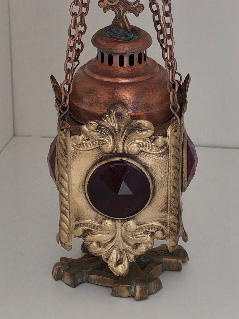 antiek reiligieus Kerkelijk  kaarsenbrander lantaarn, Ophalen of Verzenden