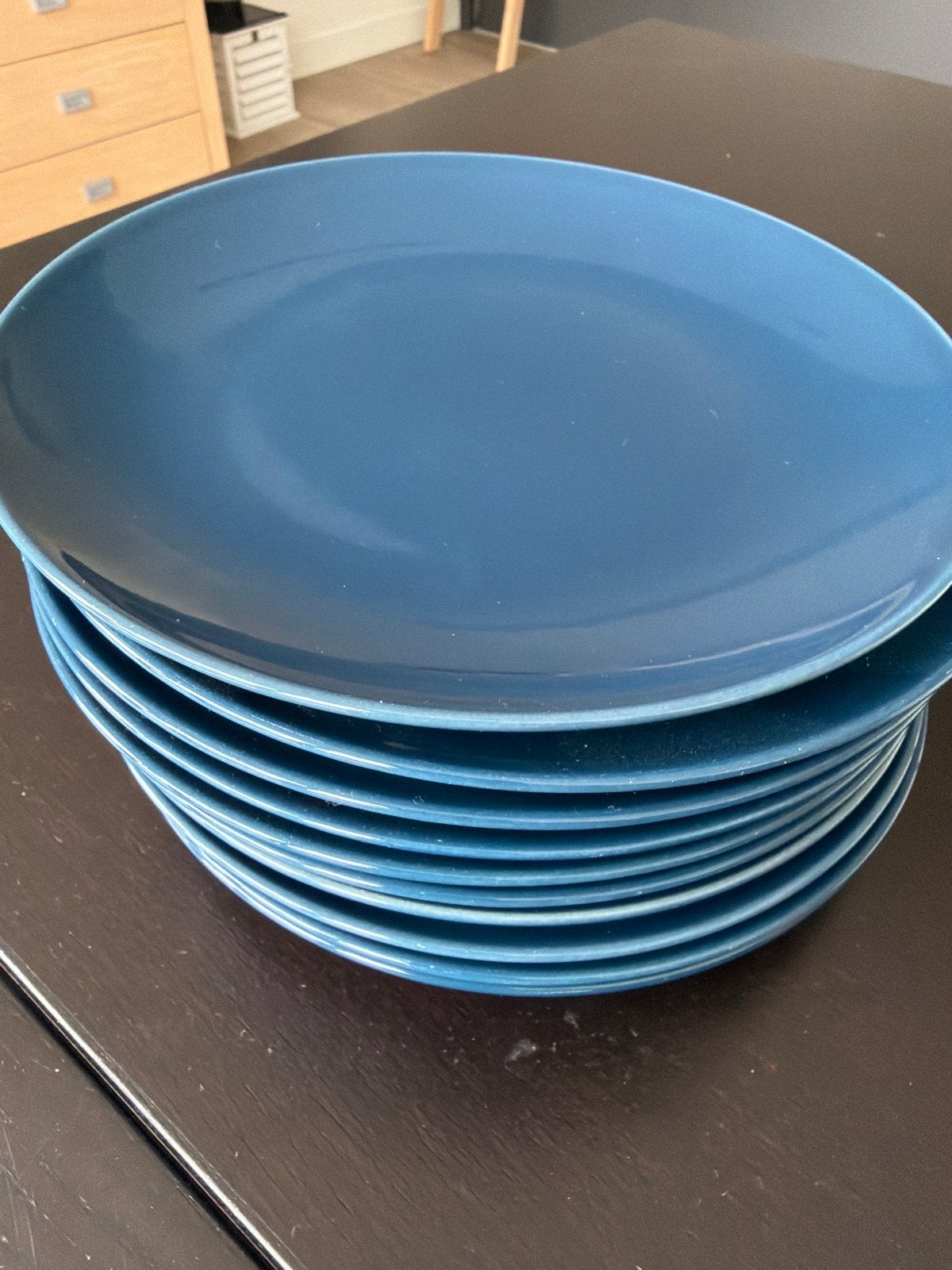 IKEA FÄRGKLAR Borden - Diepblauw (10  stuks), Ophalen, Gebruikt, Bord(en), Effen