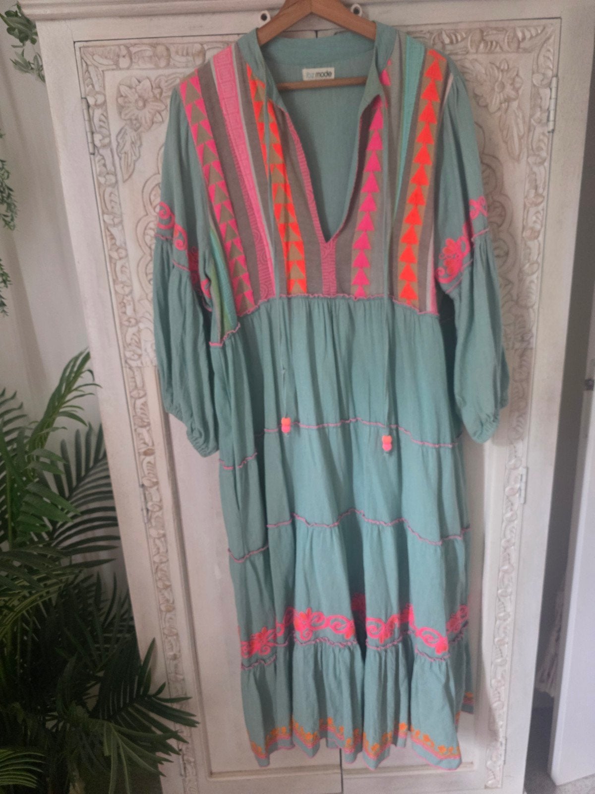 Ibiza Mode Jurk met Geborduurde Details, Ibiza Mode, Maat 46/48 (XL) of groter, Ophalen of Verzenden, Zo goed als nieuw