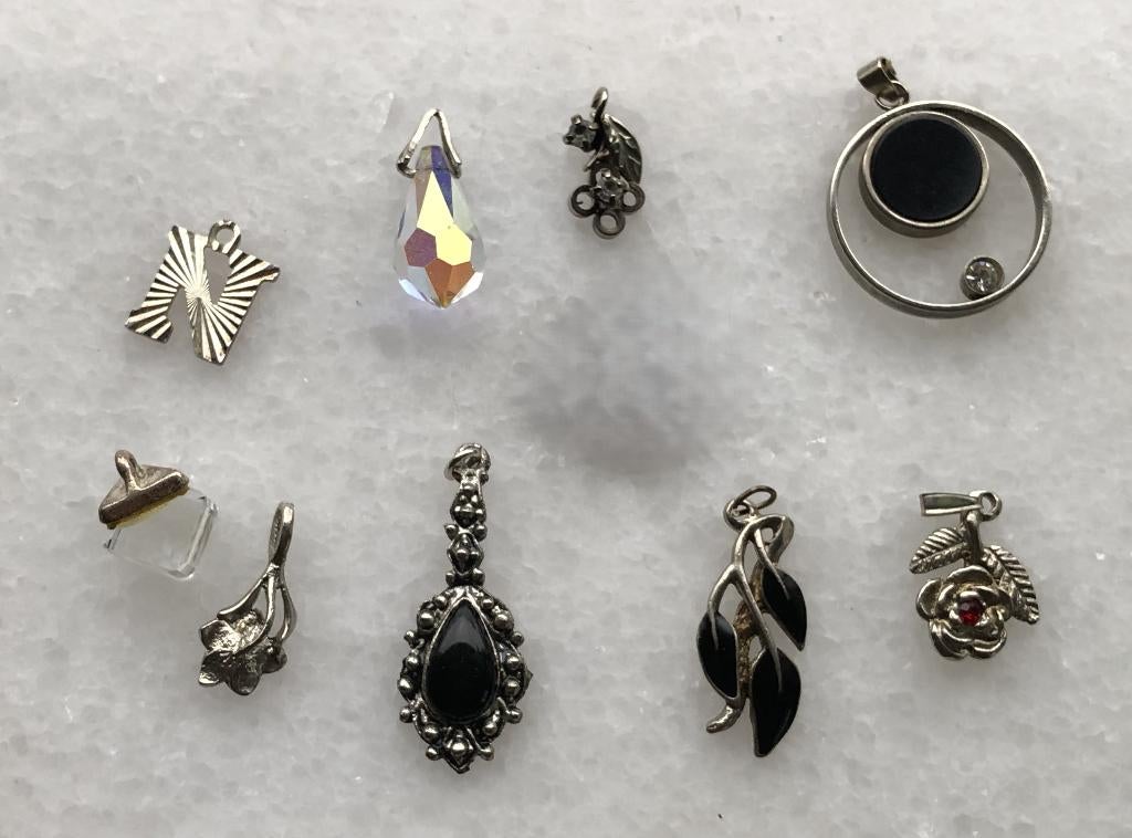 Vintage Kettinghanger Hanger Bloem Kubus, Ophalen of Verzenden, Gebruikt, Zilver, Overige materialen