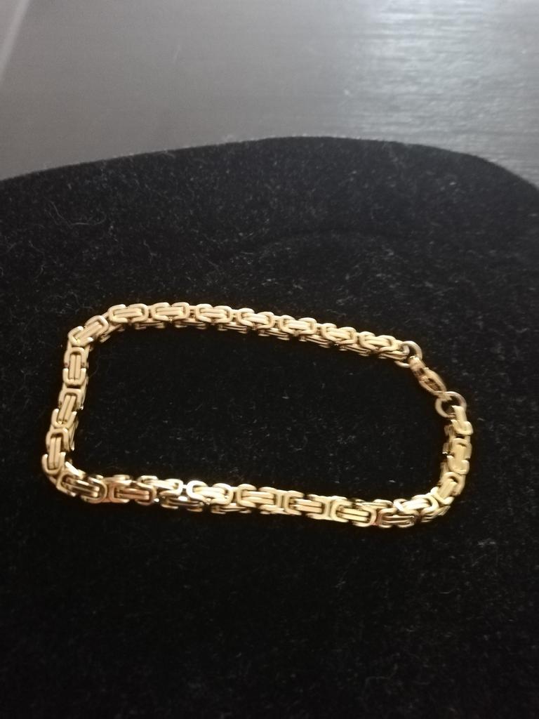 Nieuwe 18k goud plated koningsarmband vierkant, Ophalen of Verzenden