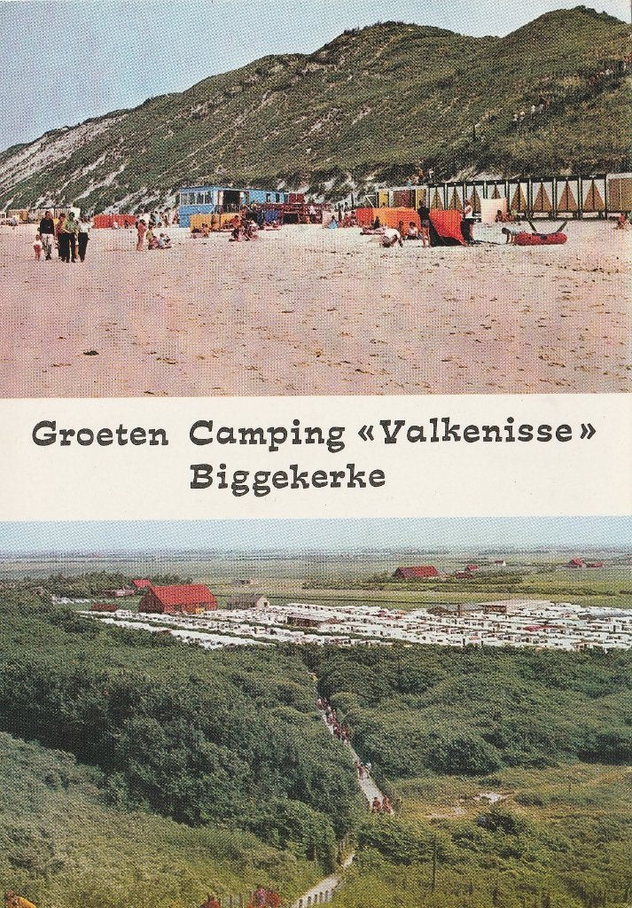 BIGGEKERKE Camping Valkenisse Strand en Luchtfoto, Verzenden, 1960 tot 1980, Ongelopen, Zeeland