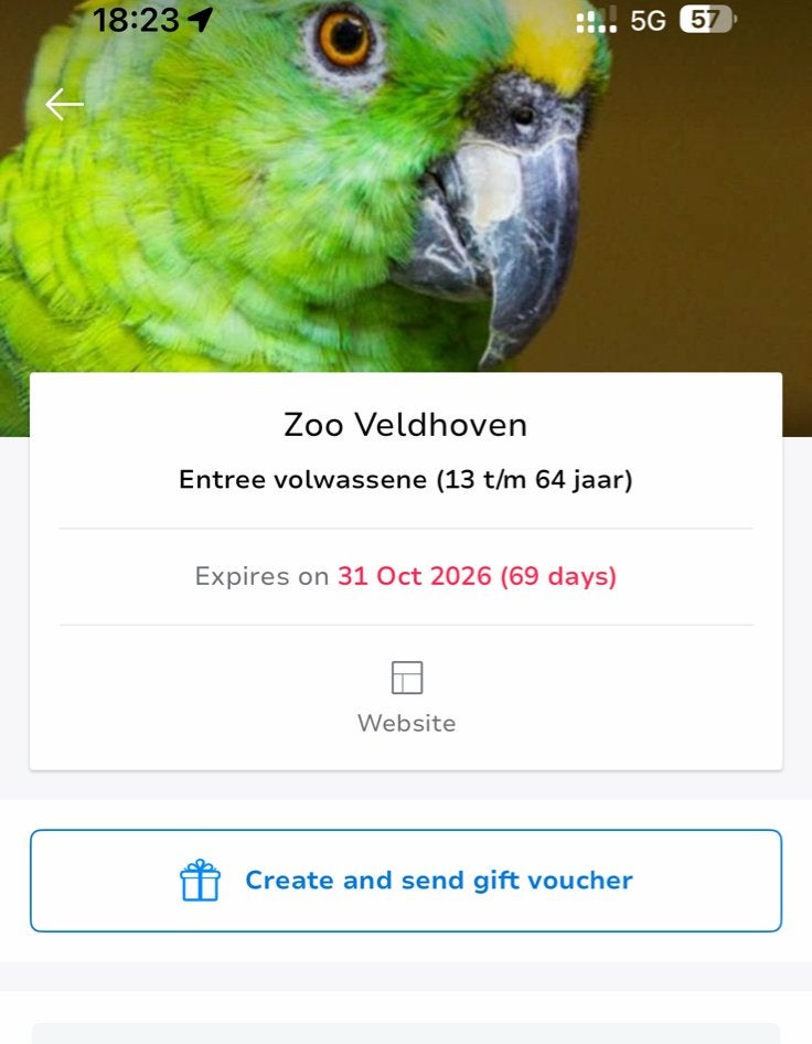 Zoo veldhoven kaartjes 4, Twee personen, Ticket of Toegangskaart
