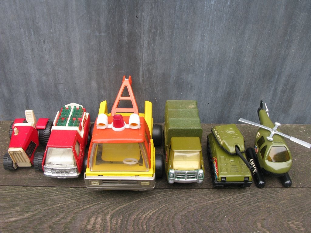 BUDDY L+JOUSTRA SPEELGOEDAUTO'S 9X VINTAGE, Verzamelen, Ophalen of Verzenden, Gebruikt
