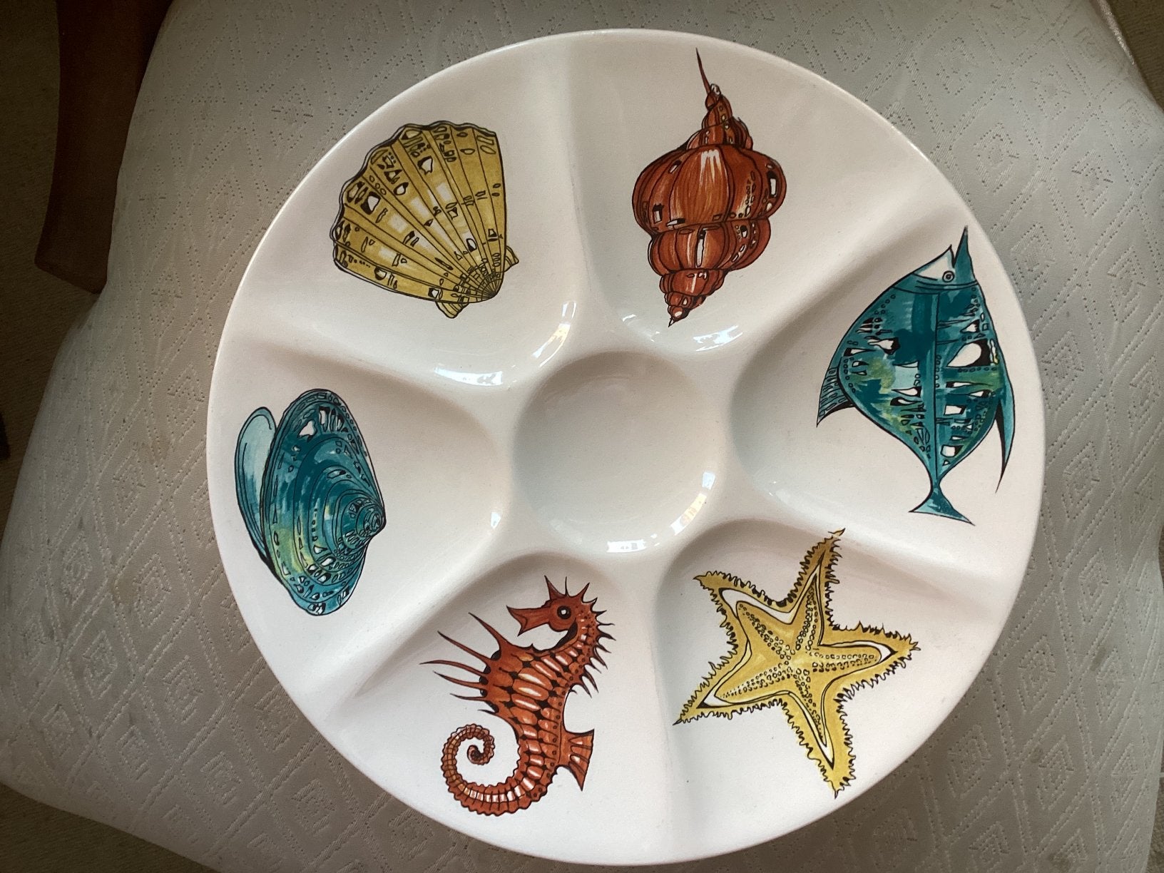 Zeepaardje vis etc,  schaal diam.25 cm / villeroy&boch, Ophalen of Verzenden