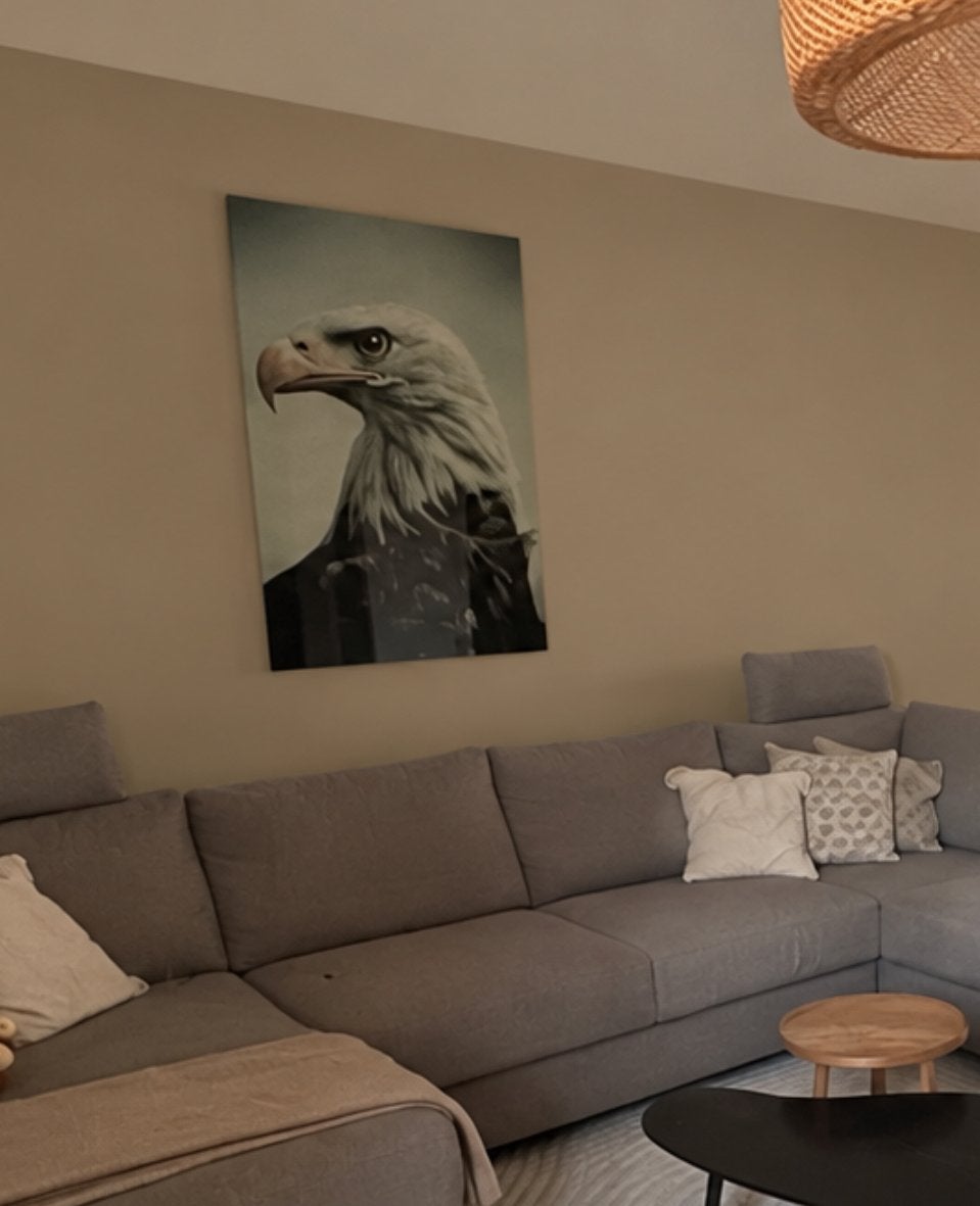 Arend op plexiglas 120x80cm - Zo goed als nieuw, Ophalen, 100 tot 125 cm, 75 – 100, Print