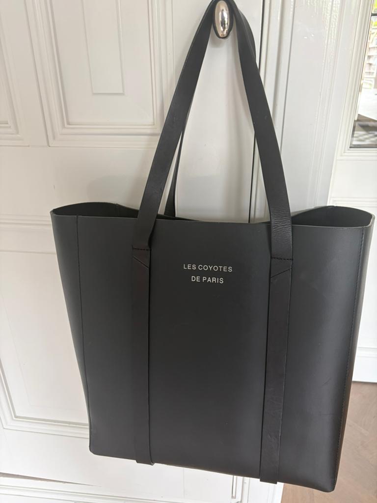Leren shopper zwart Les Coyotes de Paris, Ophalen of Verzenden, Zo goed als nieuw, Zwart, Shopper