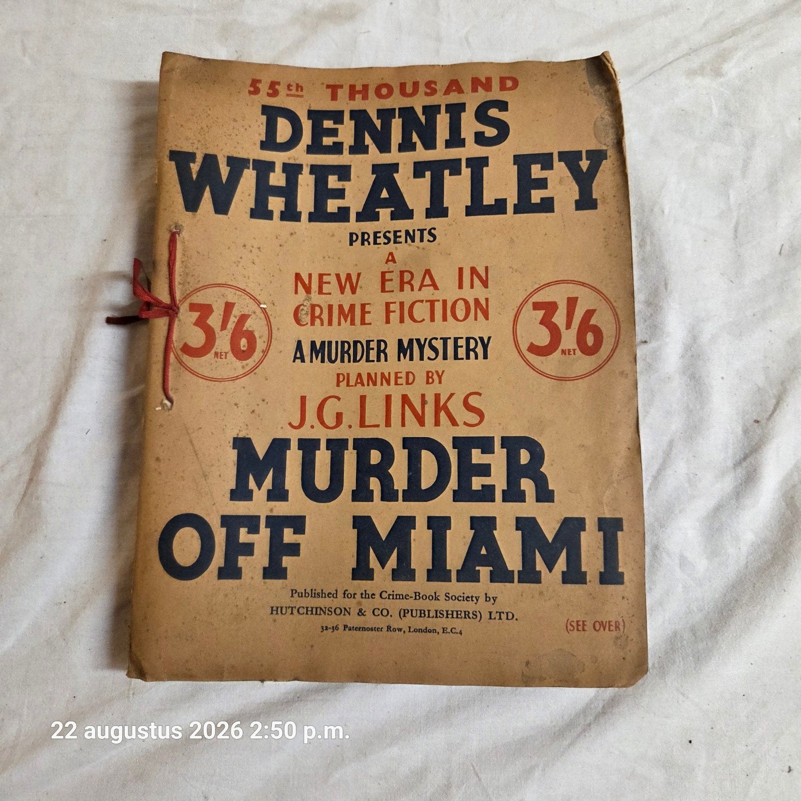 Murder Off Miami - Dennis Wheatley (1936), Ophalen of Verzenden