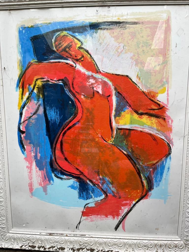 Arthur Bernard Prent - Dame (1997) - Zeefdruk, ingelijst, Antiek en Kunst, Kunst | Etsen en Gravures, Portret, Ophalen of Verzenden