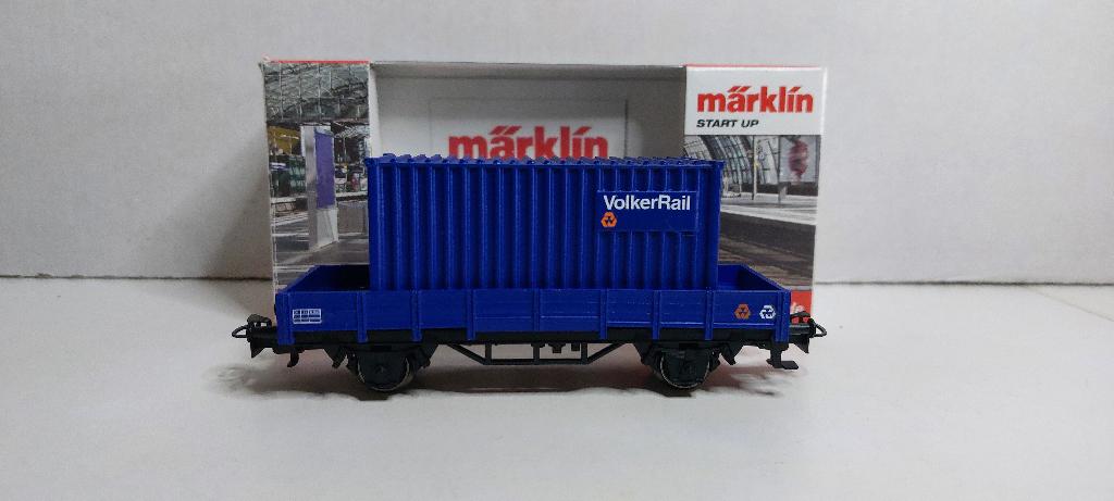 VolkerRail Lage Bakwagon met 20ft. Container *Nieuw* (05), Hobby en Vrije tijd, Modeltreinen | H0, Wisselstroom, Ophalen of Verzenden