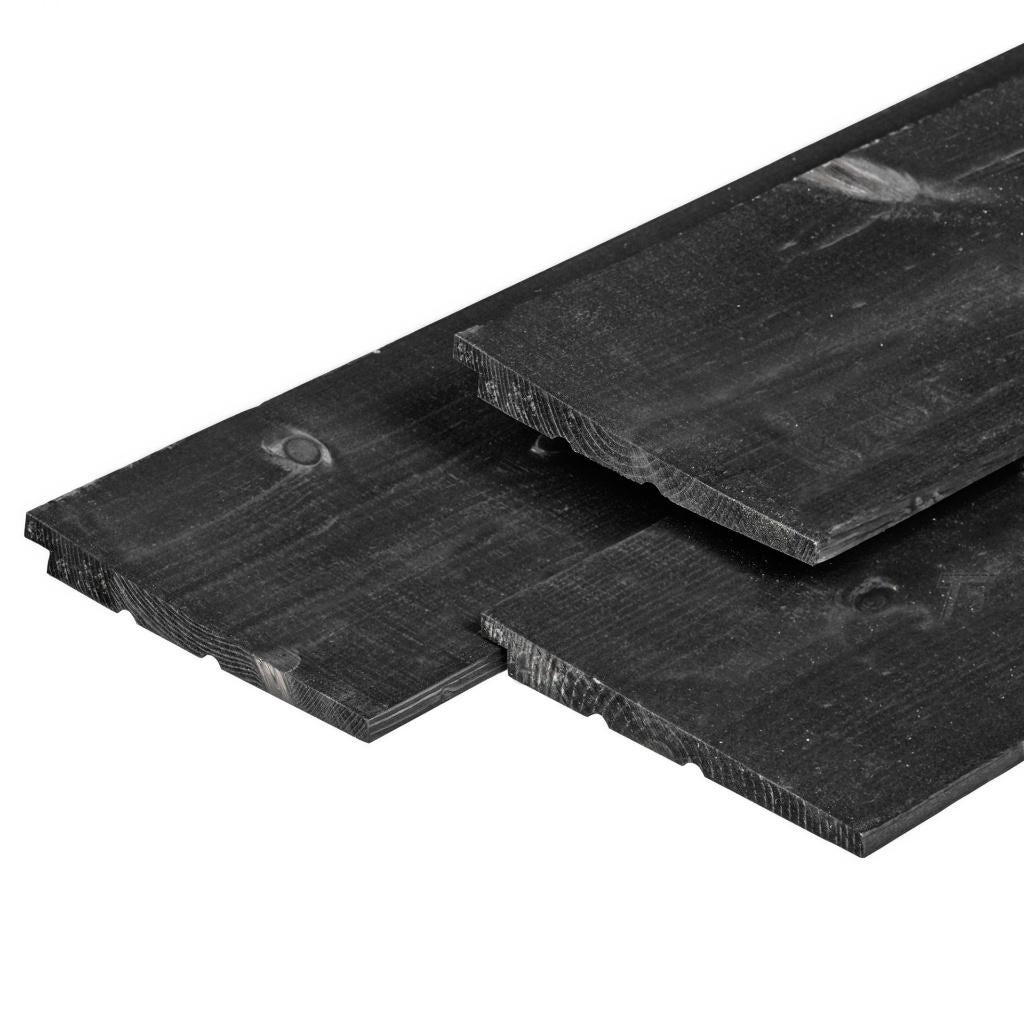 Zweeds rabat – zwart gespoten – 22x195 mm - FSC, Ophalen, Nieuw, 250 cm of meer, Planken