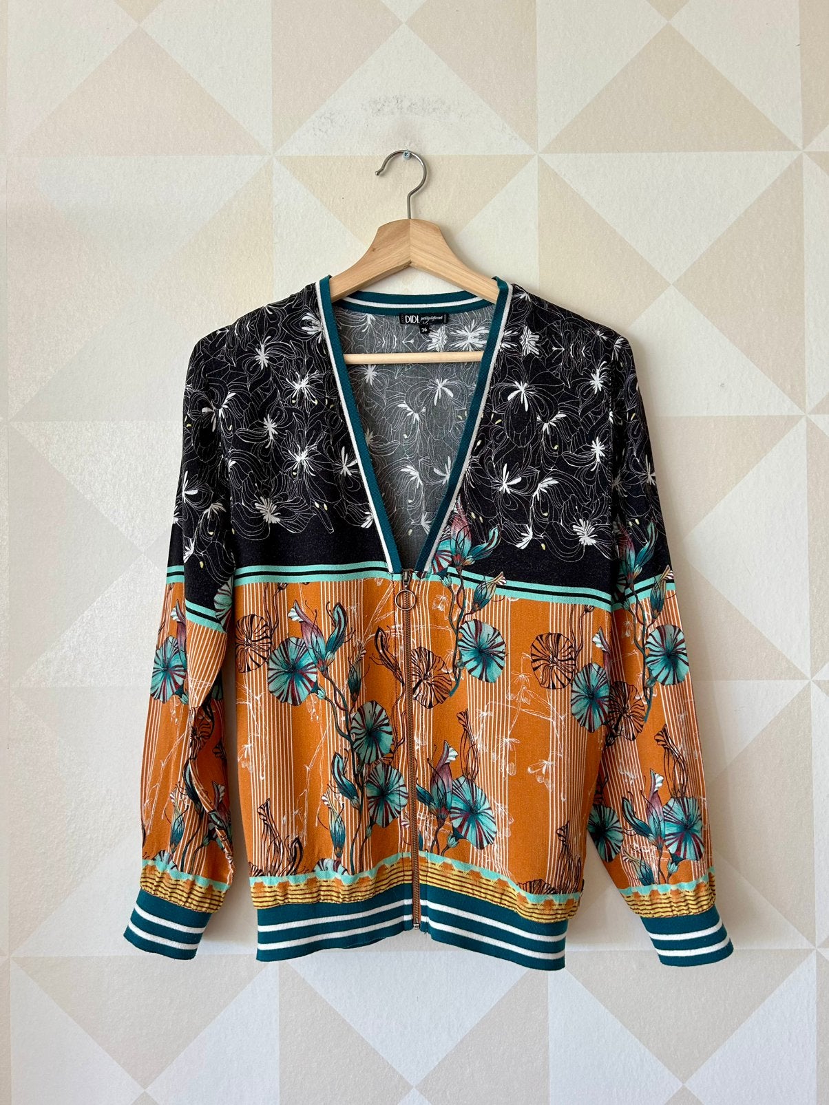 Didi vest bloem zwart bruin S/36 zgan, Ophalen of Verzenden, Zo goed als nieuw, Maat 36 (S), Zwart