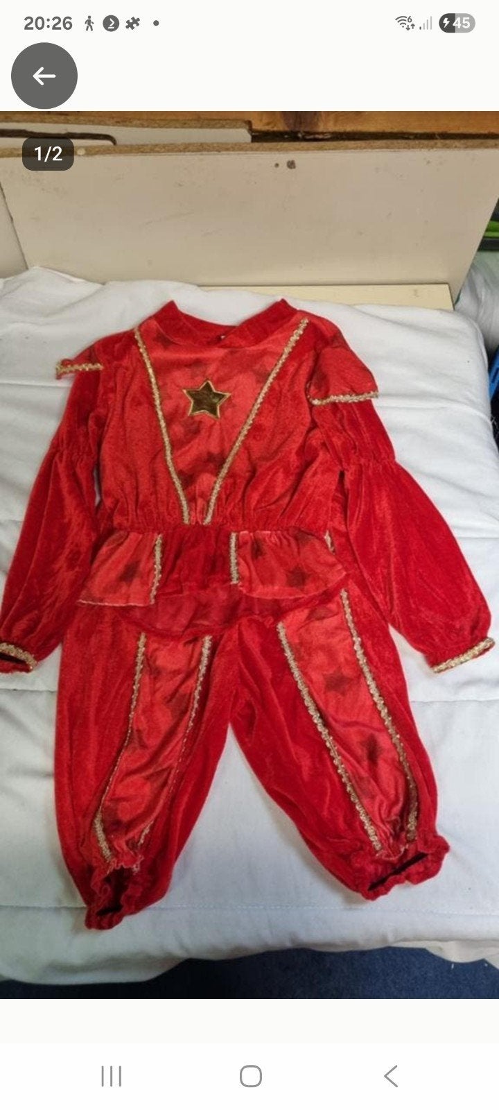 leuk rood pietenpakje 6/8 jaar, Ophalen of Verzenden, Gebruikt