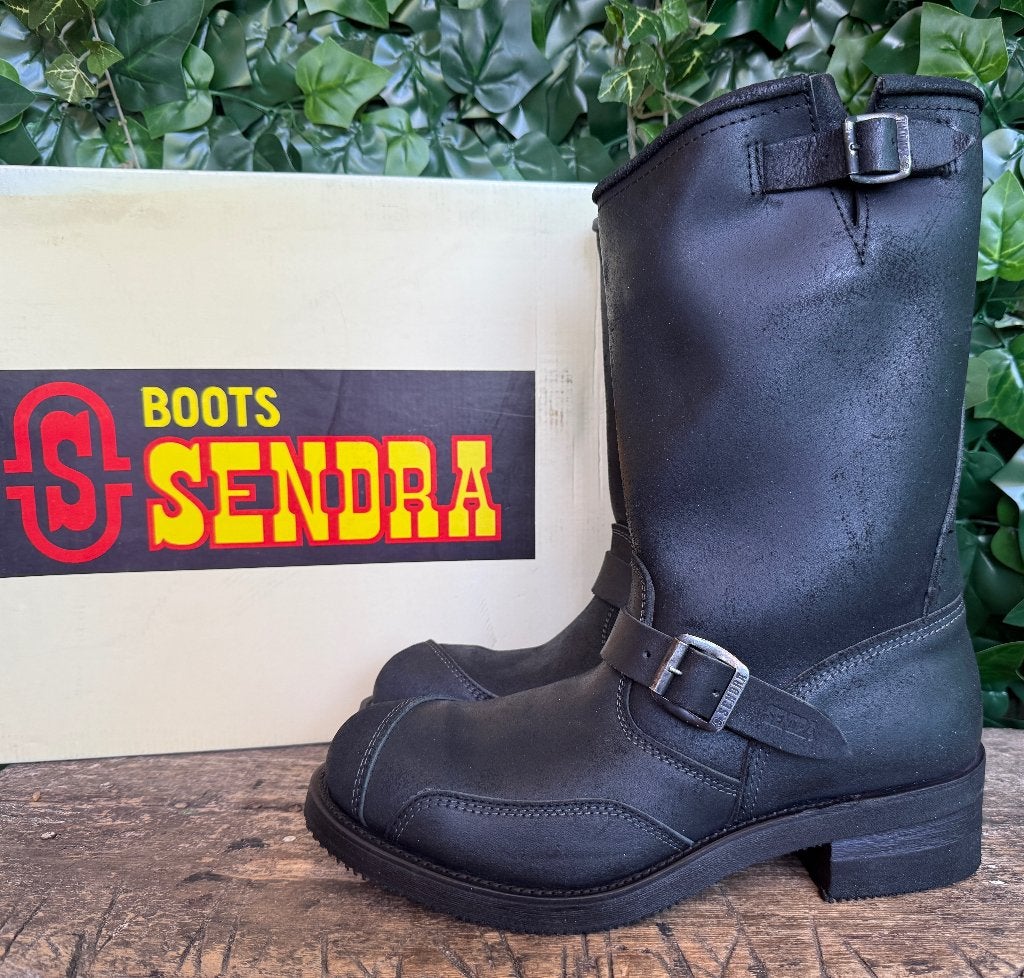 Nieuwe prachtige vintage biker boots van sendra maat 46, Sendra, Zwart, Boots, Nieuw