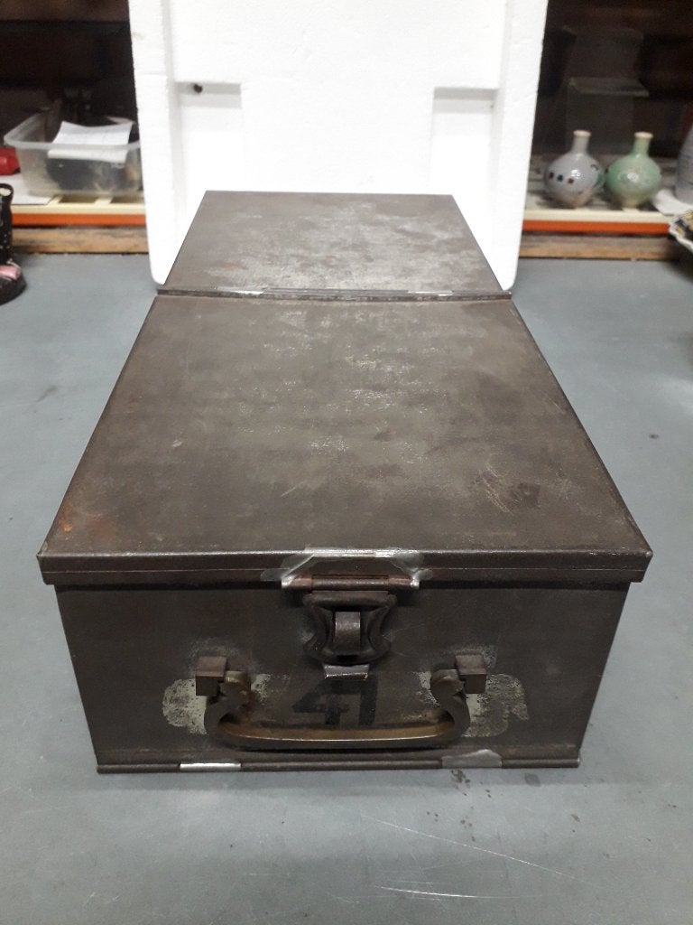 ANTIEKE GROTE KLUISLADE met BRONZEN HANDGREEP voor 12,50 E, Ophalen of Verzenden
