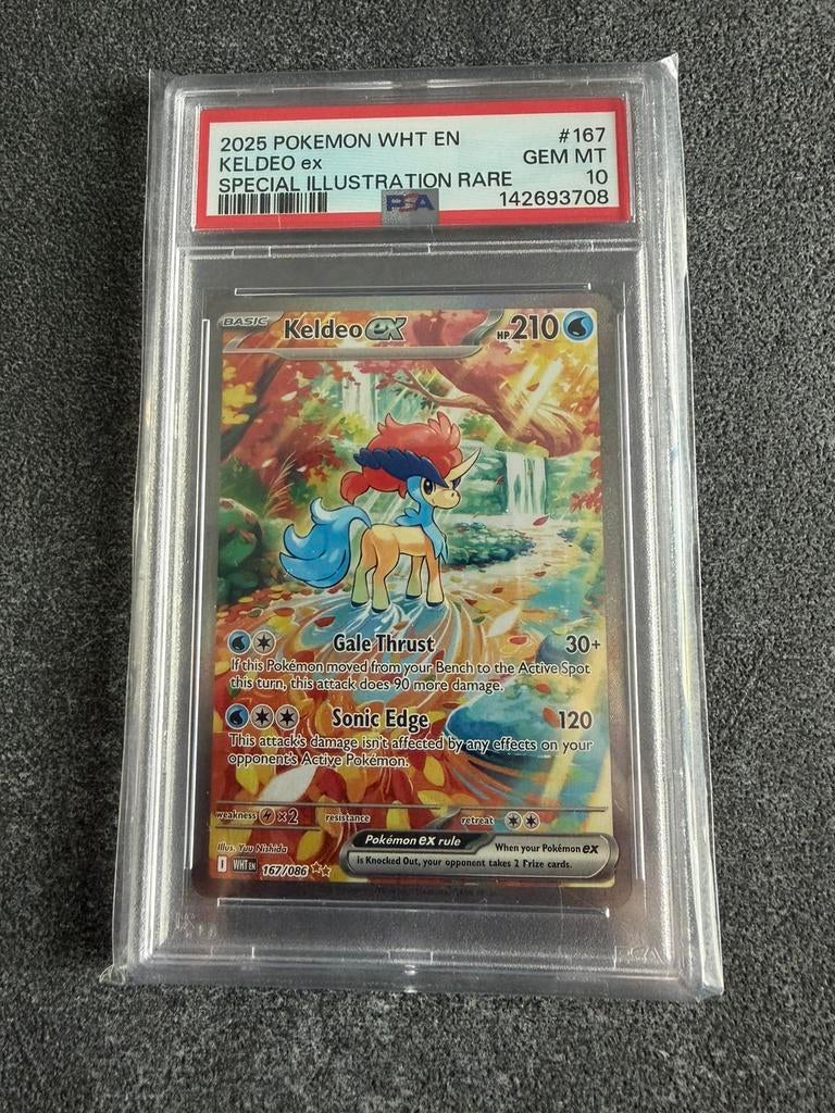 Keldeo Ex 167/086 Pokémon White Flare Graded PSA 10, Ophalen of Verzenden, Zo goed als nieuw