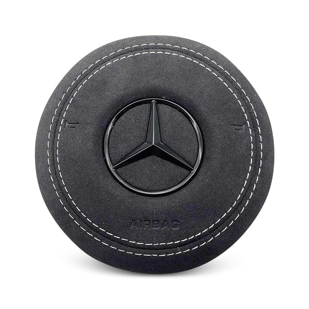 Mercedes airbag cover alcantara witte stiksels zwarte ster