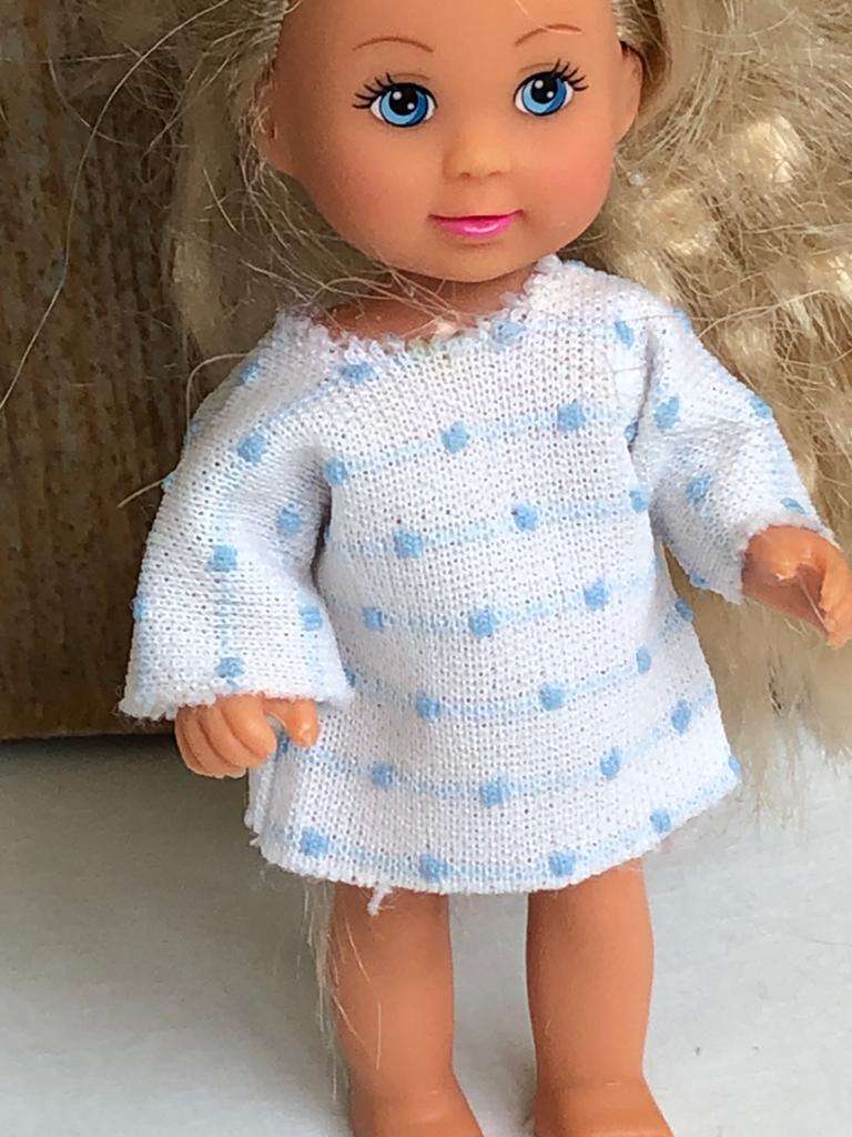 Kleding voor Barbie kind blauw wit, Ophalen of Verzenden, Zo goed als nieuw, Barbie