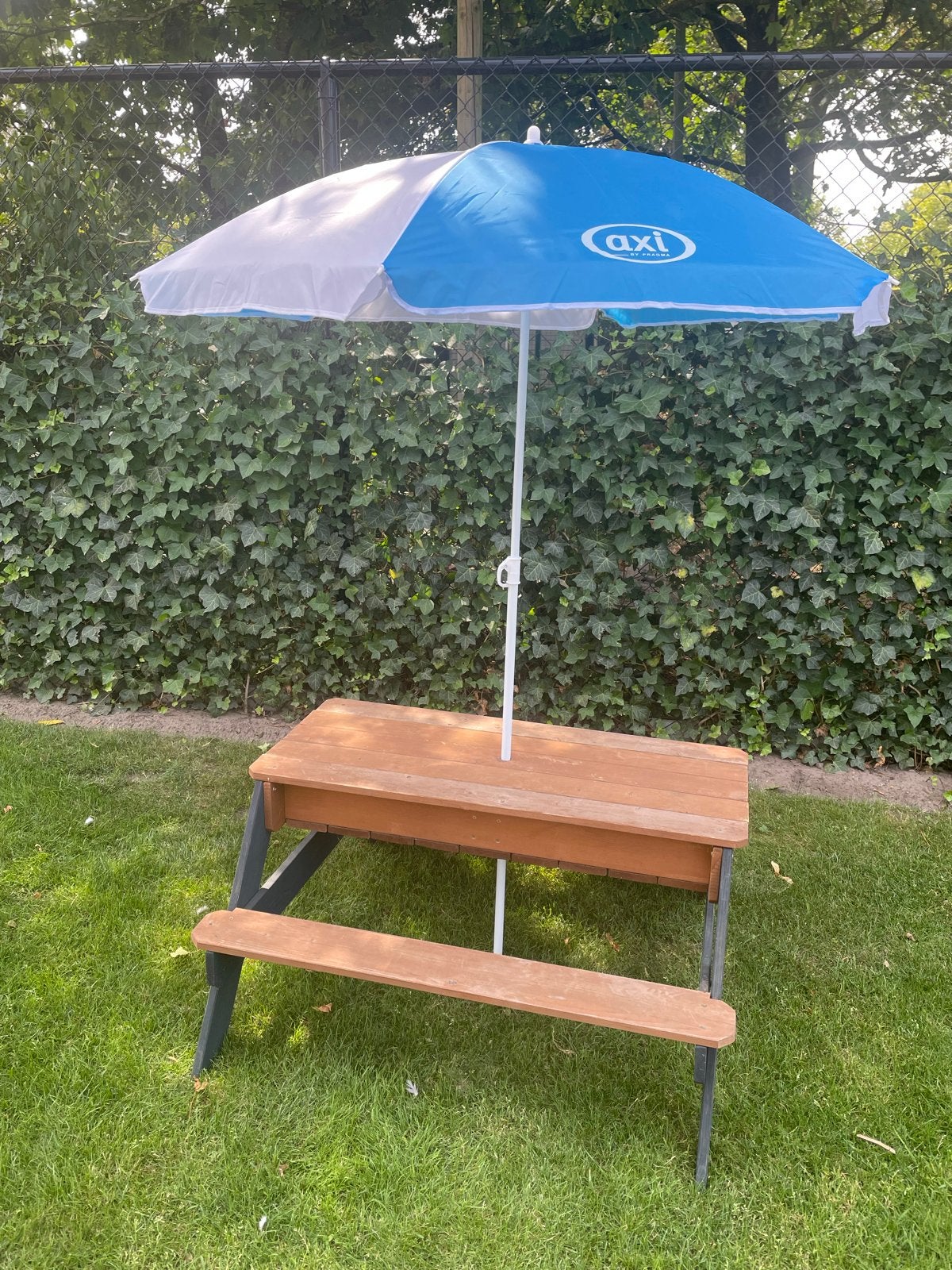 Axi multifunctionele picknicktafel met zand/waterbakken, Ophalen, Zo goed als nieuw, Zandbak