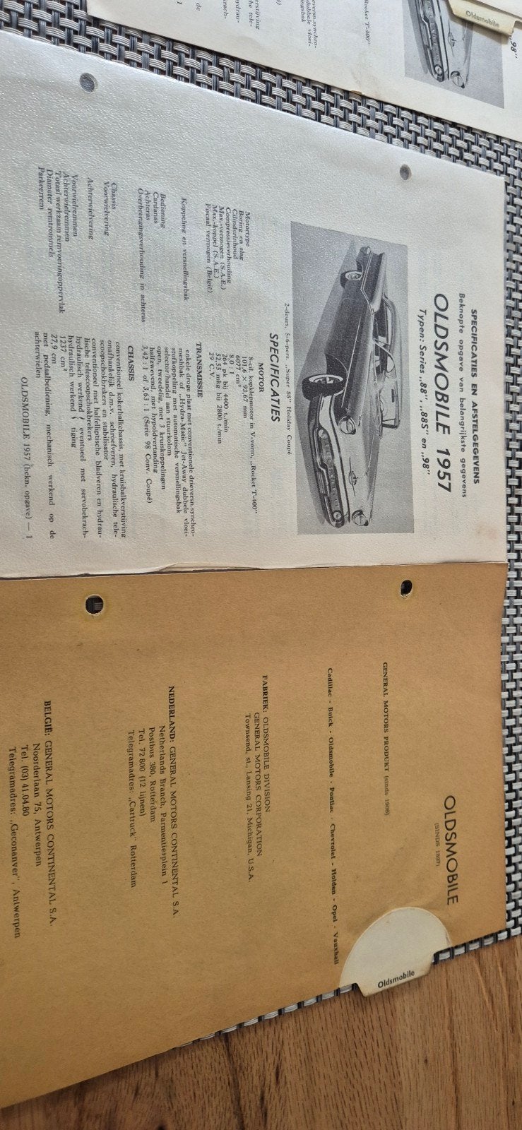 kluwer informatie blaadje voor Oldsmobile 1957, Ophalen of Verzenden