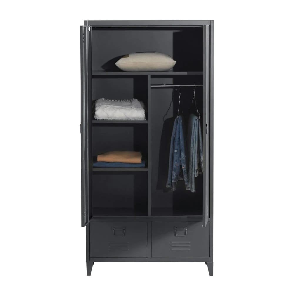 2 x Nous Living Kledingkast Jackson - grijs en groen locker, Ophalen, 50 tot 100 cm, Zo goed als nieuw, 150 tot 200 cm