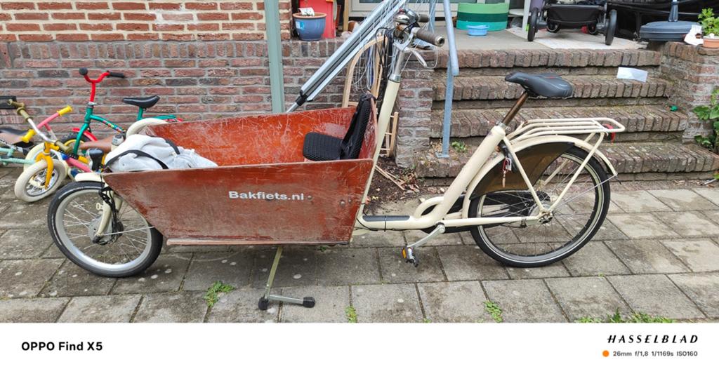 Elektrische Bakfiets nl bakfiets met perfecte accu, Ophalen, Gebruikt, 4 kinderen of meer