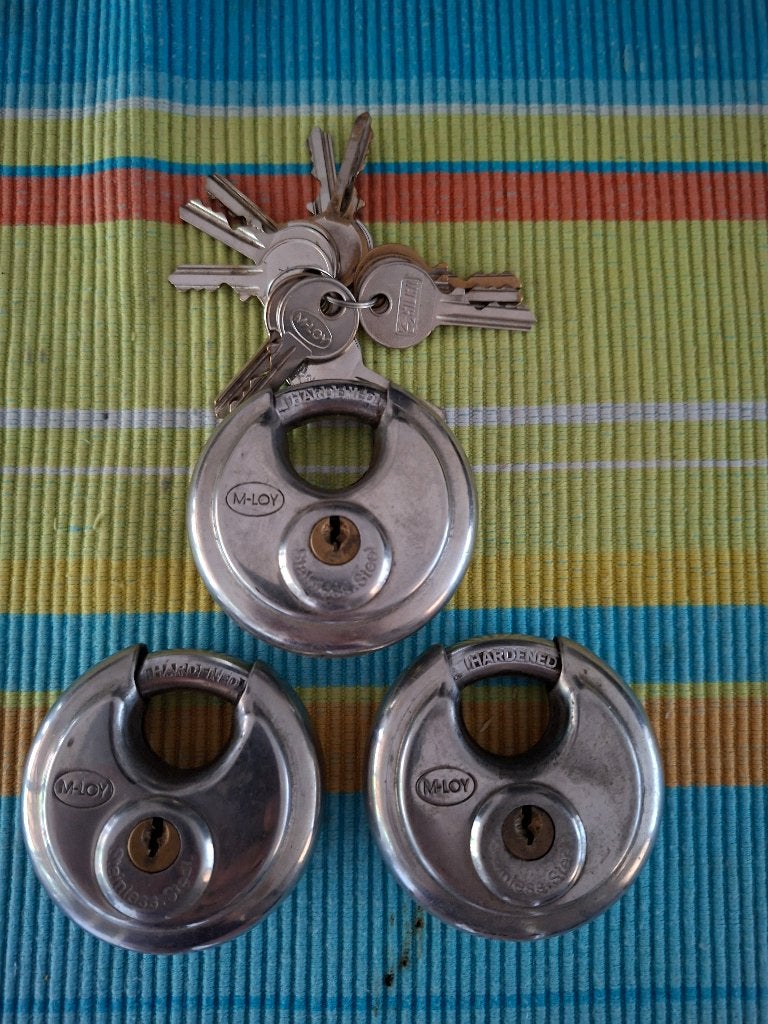 m loy hangsloten, Verzenden, Gebruikt, IJzer, Slot